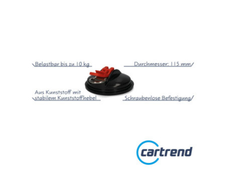 cartrend Ventouse, capacité de charge : 10 kg, noir