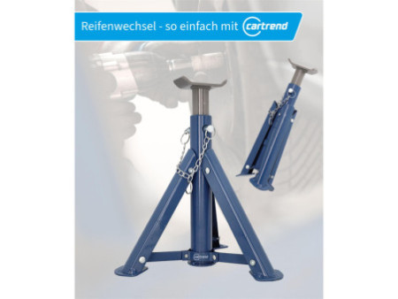 cartrend Chandelle de support, capacité : 2.000 kg, bleu