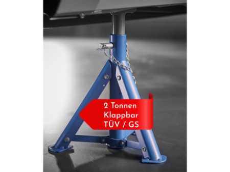 cartrend Chandelle de support, capacité : 2.000 kg, bleu