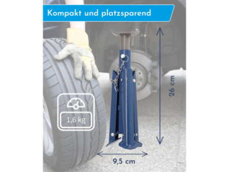 cartrend Chandelle de support, capacité : 2.000 kg, bleu