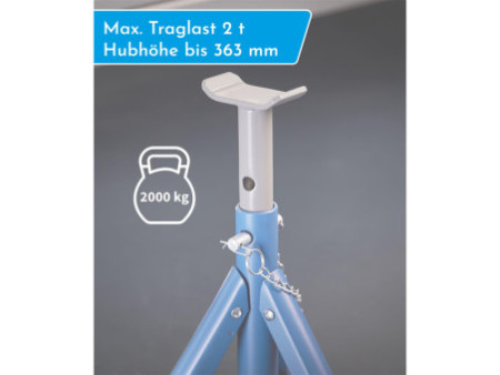 cartrend Chandelle de support, capacité : 2.000 kg, bleu