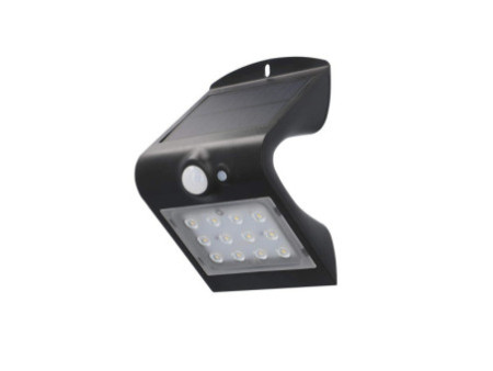 uniTEC Lampe solaire murale LED à détecteur de présence,noir
