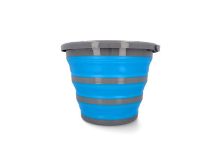 cartrend Seau, pliable, rond, 10 litres, gris/bleu
