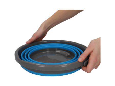 cartrend Seau, pliable, rond, 10 litres, gris/bleu