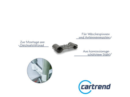 cartrend Etau - collier double pour mât, en acier, gris
