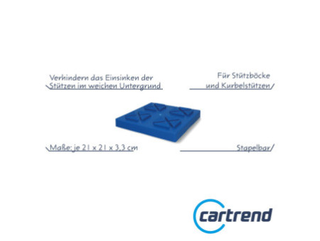 cartrend Plaque de stabilisation pour vérins, bleu, jeu de 4