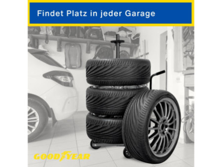 GOODYEAR Support de rangement mobile pour 4 pneus/roues