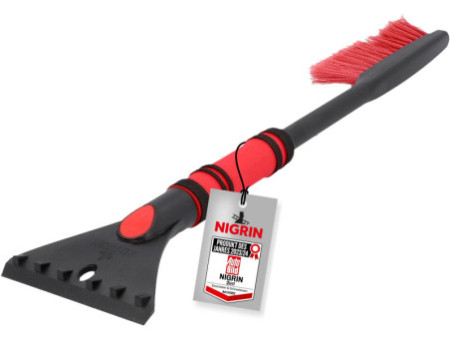 NIGRIN Gratte-givre avec balai à neige, 600 mm, noir / rouge