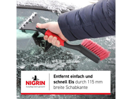 NIGRIN Gratte-givre avec balai à neige, 400 mm, noir / rouge