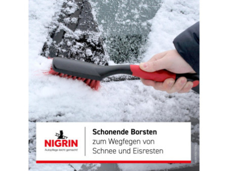 NIGRIN Gratte-givre avec balai à neige, 400 mm, noir / rouge
