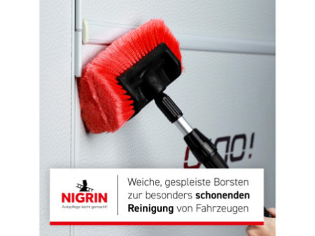 NIGRIN Brosse de lavage pour caravane, télescopique