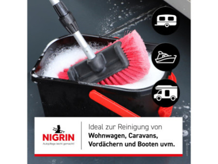 NIGRIN Brosse de lavage pour caravane, télescopique