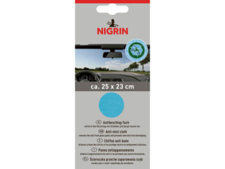 NIGRIN Chiffon anti-buée ECO, bleu, 250 x 230 mm