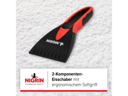 NIGRIN Grattoir à glace 2K, longueur: 210 mm, noir/rouge