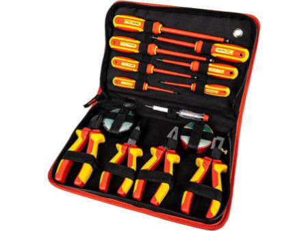BRÜDER MANNESMANN Pochette avec kit d'outils VDE, 14 pièces