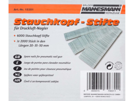 BRÜDER MANNESMANN Clous pour cloueuse M 15350
