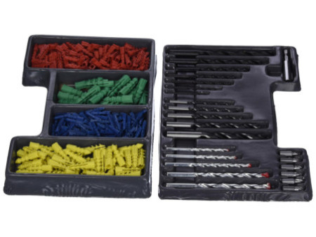 BRÜDER MANNESMANN Kit forets & chevilles, 300 pièces