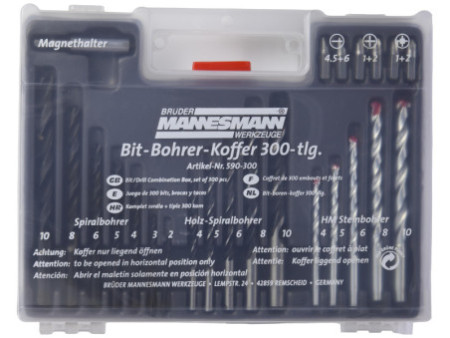 BRÜDER MANNESMANN Kit forets & chevilles, 300 pièces