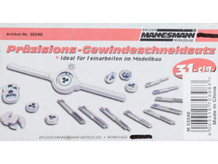 BRÜDER MANNESMANN Kit de tarauds HSS, 31 pièces