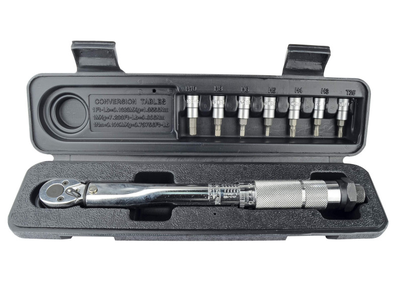 BRÜDER MANNESMANN Kit de clé dynamométrique 1/4', 8 pièces