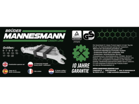 BRÜDER MANNESMANN Jeu de clés à fourche, 12 pièces