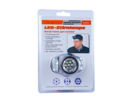 BRÜDER MANNESMANN Lampe frontale LED, pivotante, à 7 LED