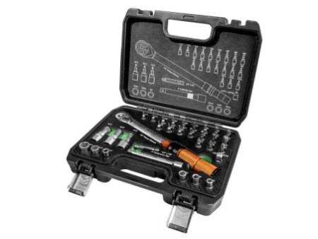 BRÜDER MANNESMANN Kit clé dynamométrique 1/4', 32 pièces