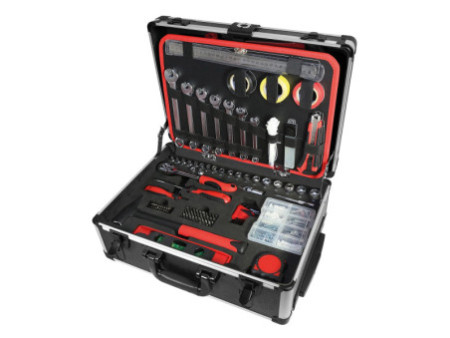BRÜDER MANNESMANN Boîte à outils, 211 pièces, en valise alu