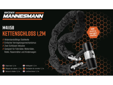 BRÜDER MANNESMANN Châine antivol pour vélo, longueur: 1,2 m