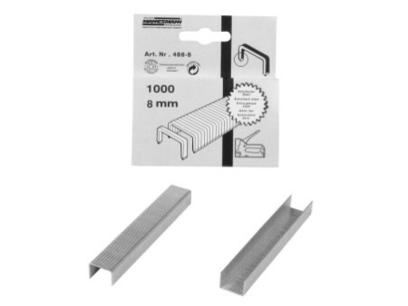 BRÜDER MANNESMANN Agrafe, 8 mm, galvanisé, 1.000 pièces