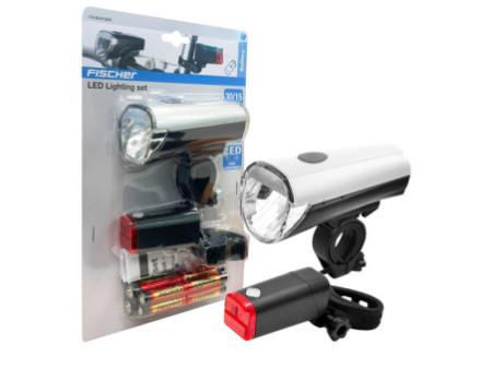 FISCHER Kit d'éclairage LED pour vélo 20/10 Lux