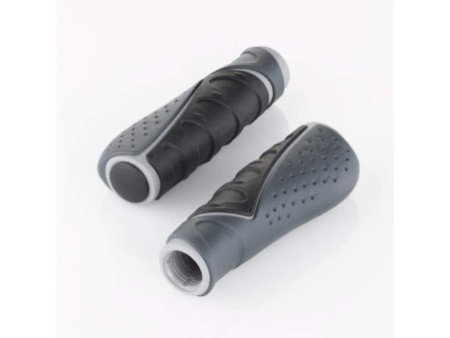 FISCHER Poignées de guidon pour vélo 'Trio', gris/noir