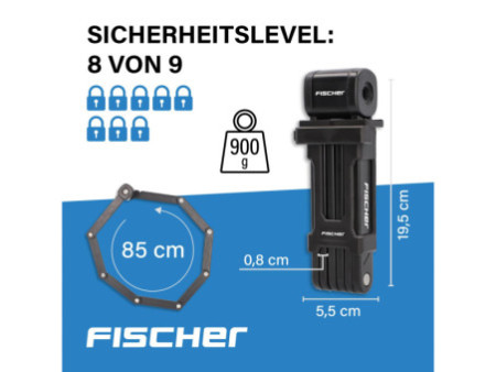 FISCHER Cadenas pliable pour vélo avec support