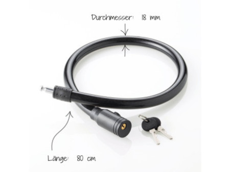 FISCHER Câble antivol, longueur: 800 mm, noir