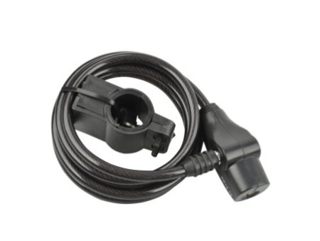 FISCHER Câble antivol pour vélo, longueur: 1.800 mm, noir