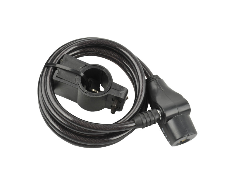 FISCHER Câble antivol pour vélo, longueur: 1.800 mm, noir