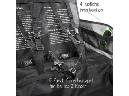 FISCHER Remorque de vélo pour enfants Komfort, noir / vert