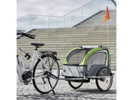 FISCHER Remorque de vélo pour enfants Komfort, noir / vert