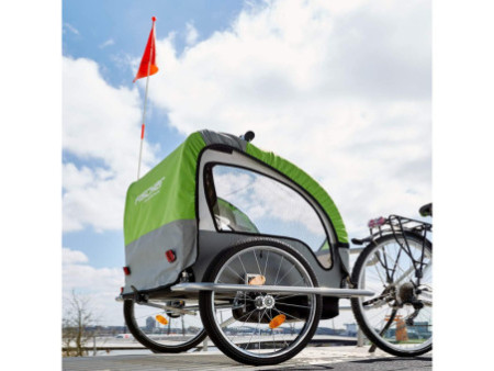 FISCHER Remorque de vélo pour enfants Komfort, noir / vert