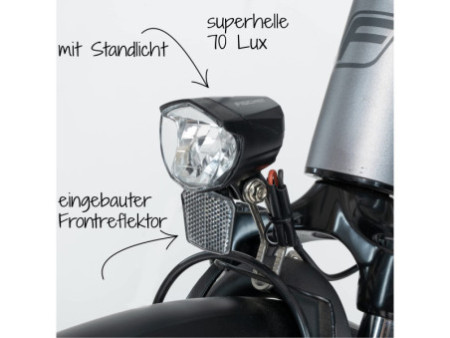 FISCHER Feu avant LED dynamo 70 Lux