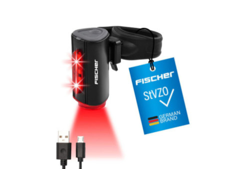FISCHER Feu arrière de vélo sur batterie TWIN, éclairage sol