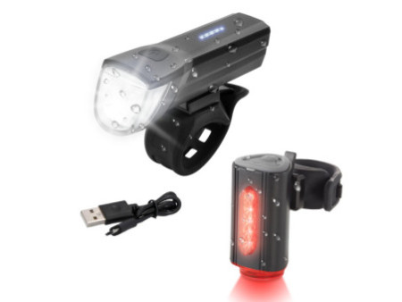 FISCHER Kit d'éclairage LED batterie USB TWIN, 30 Lux