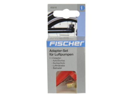 FISCHER Set d'adaptateurs pour pompe à air de vélo, 4 pièces