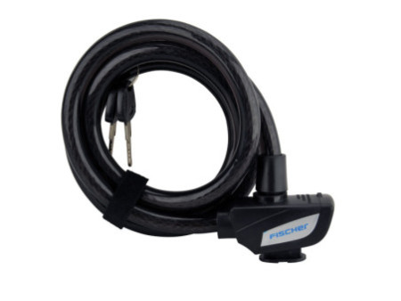 FISCHER Câble antivol pour vélo, longueur : 600 mm, noir