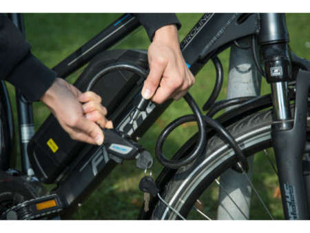 FISCHER Câble antivol pour vélo, longueur : 600 mm, noir