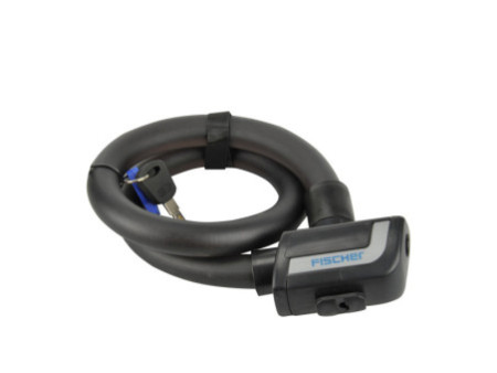 FISCHER Câble antivol pour vélo, longueur : 850 mm, noir
