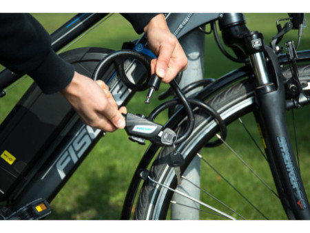 FISCHER Câble antivol pour vélo, longueur : 850 mm, noir
