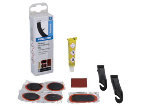 FISCHER Boîte de rustines pour chambre à air vélo, 9 pièces
