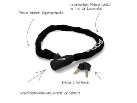 FISCHER Chaîne antivol en néoprène pour vélo, avec cadenas