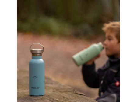 FISCHER Gourde pour cycliste Boy, acier inoxydable, bleu